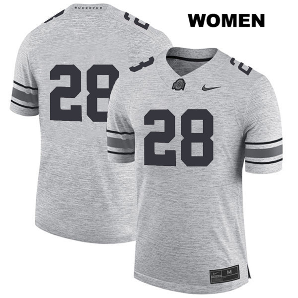 Ohio State Buckeyes Women's Amari McMahon #28 Gray Authentic Nike No Name College NCAA Stitched Football Jersey ON19F85CW